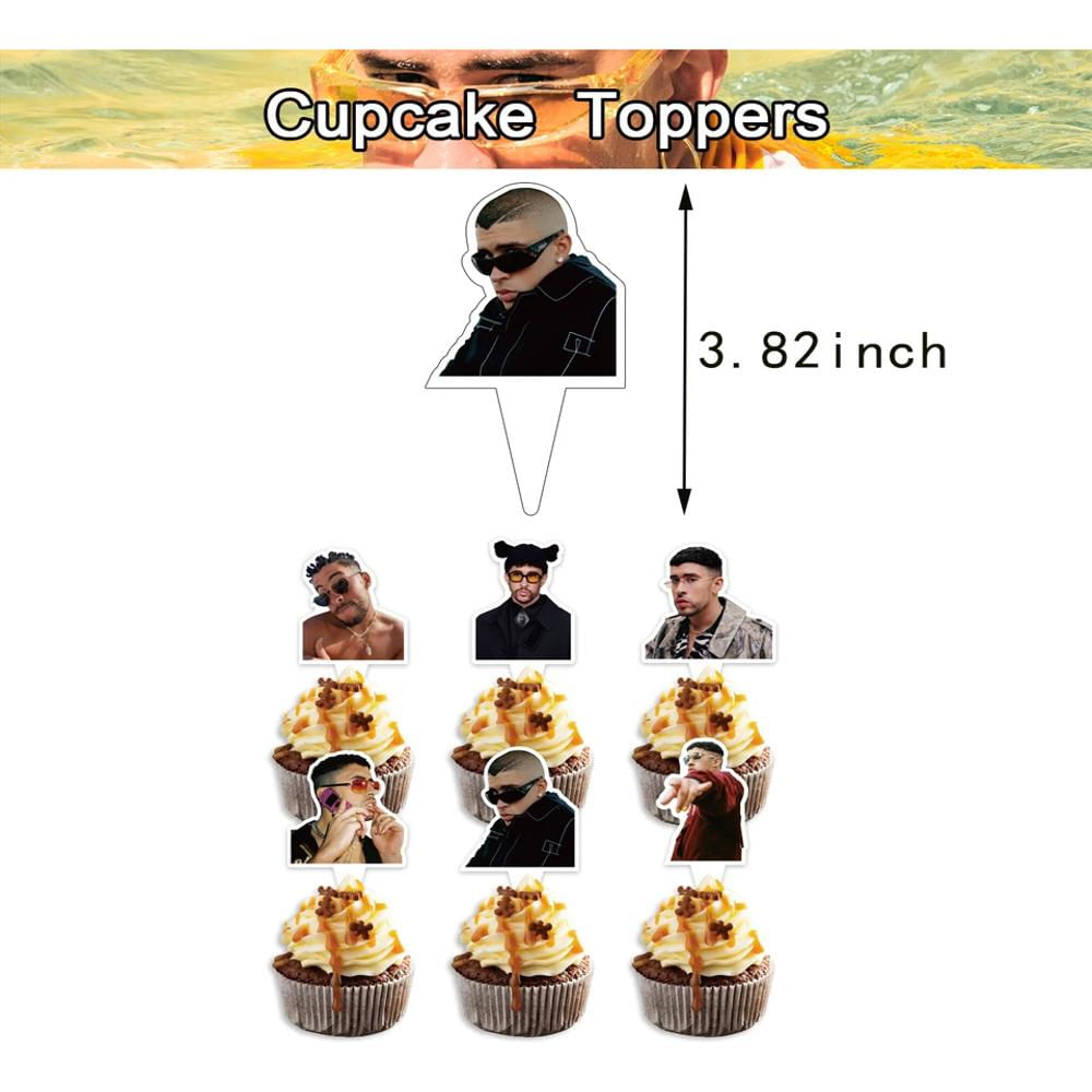 Set Cumpleaños Bad Bunny 34 Piezas Guirnalda Globos Topper img #4
