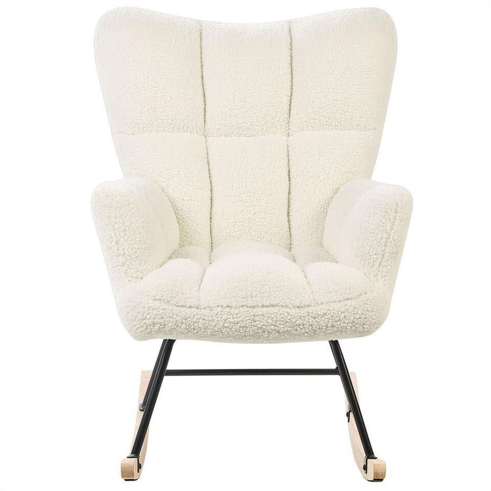 Silla Mecedora Moderna De Madera Para Adulto Cómoda Y Elegante Blanca img #2