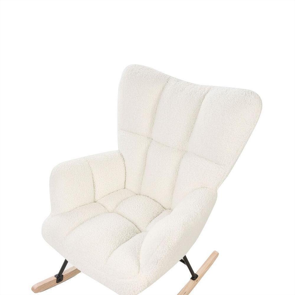 Silla Mecedora Moderna De Madera Para Adulto Cómoda Y Elegante Blanca img #4