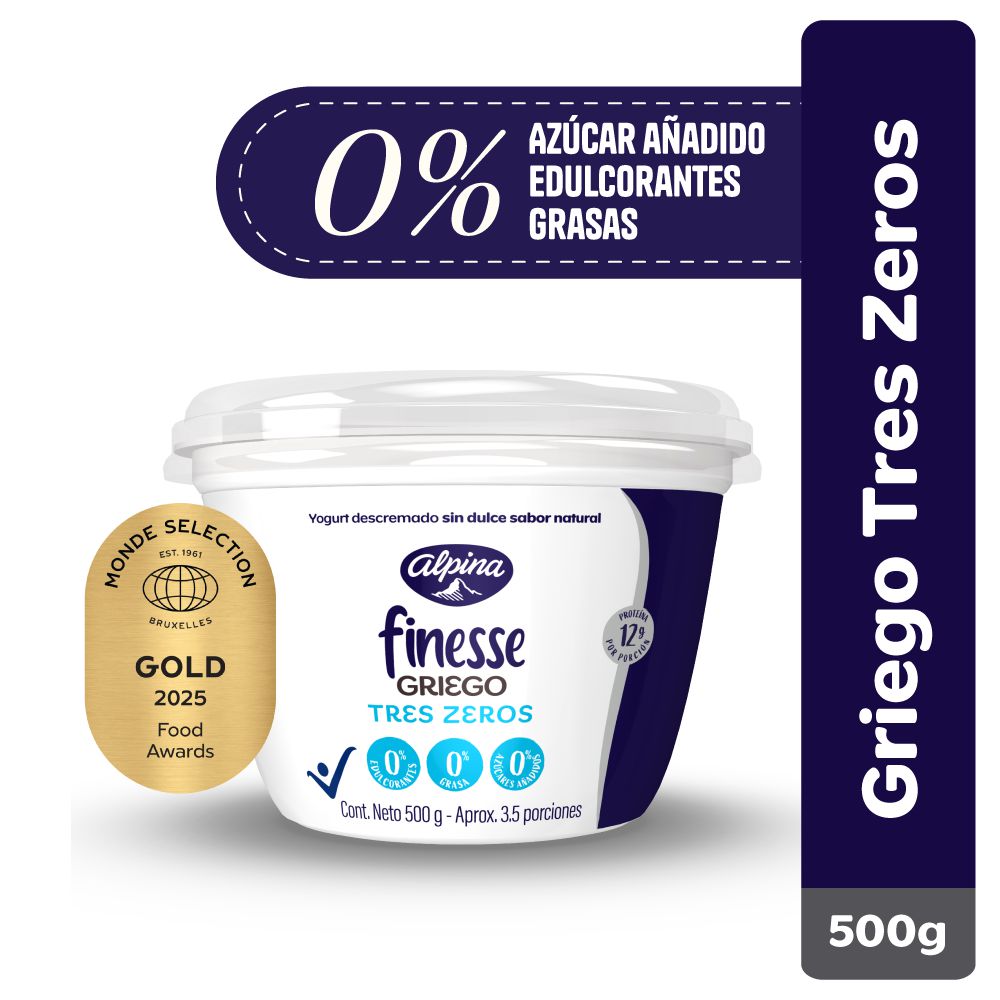 Yogurt griego  FINESSE descremado sabor natural (471  ml)