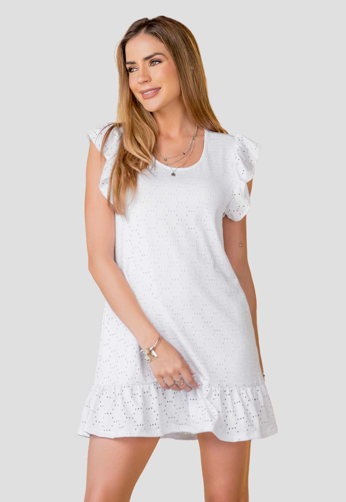 Vestido Corto Mujer Blanco Rutta 101039