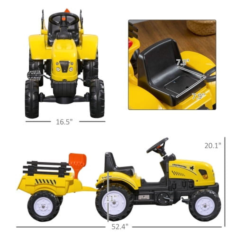 Tractor Montable Aosom De Pedal Con Remolque Trasero Pala Y img #2