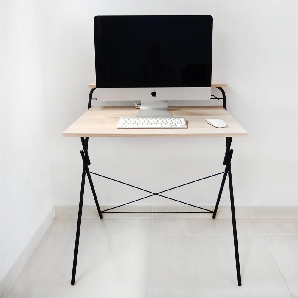 Escritorio Plegable Base Negra Rustic Sand img #1