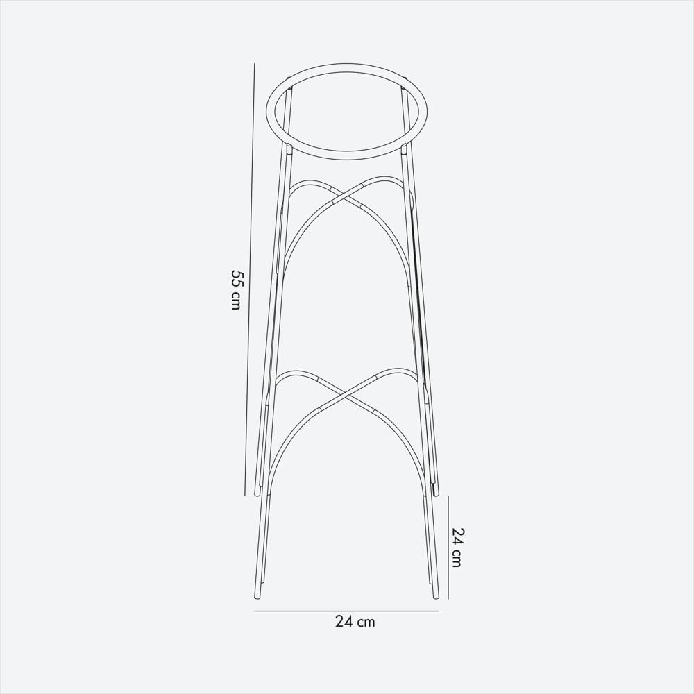Soporte Piso Arco Alto Con Matera Plastificado Negro img #5