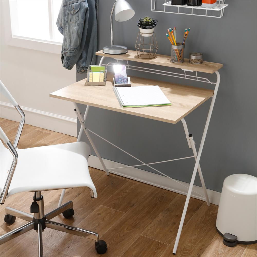 Escritorio Plegable Base Blanca Rustic Sand img #1