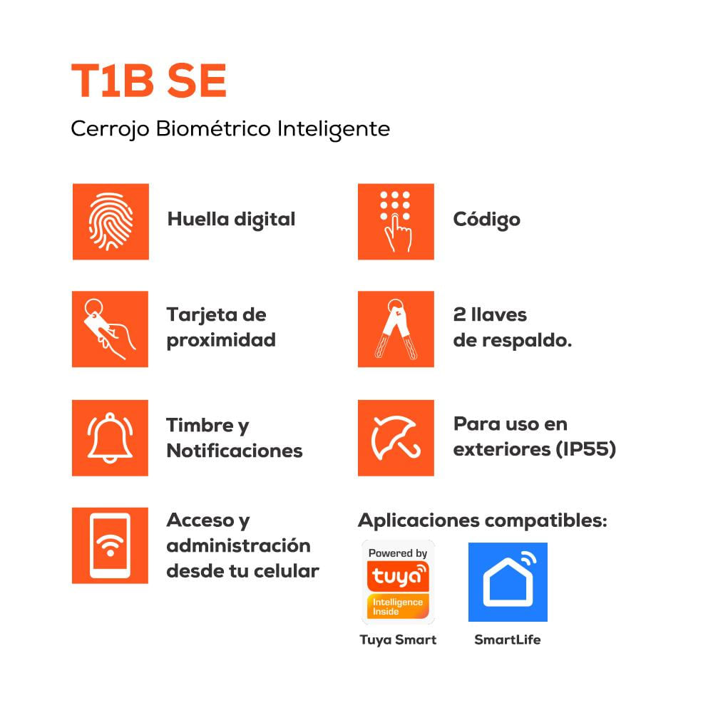 Cerrojo Inteligente Digital T1b Negro + Gateway Wifi img #4