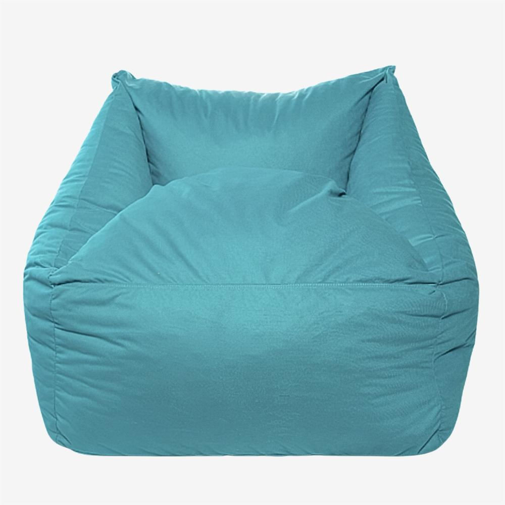 Sillón Puff Kubox En Microfibra Turquesa img #1