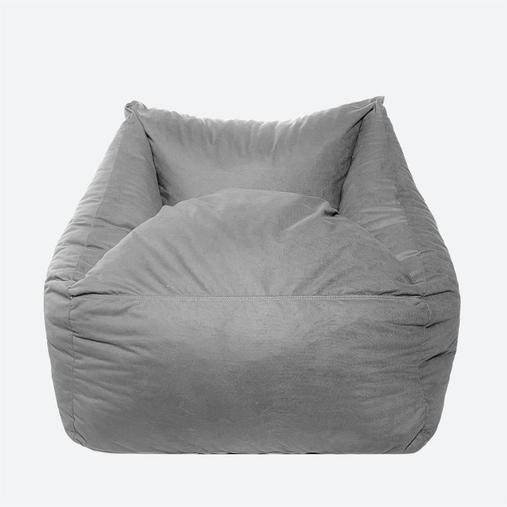 Sillón Puff Kubox En Microfibra Gris Claro img #1