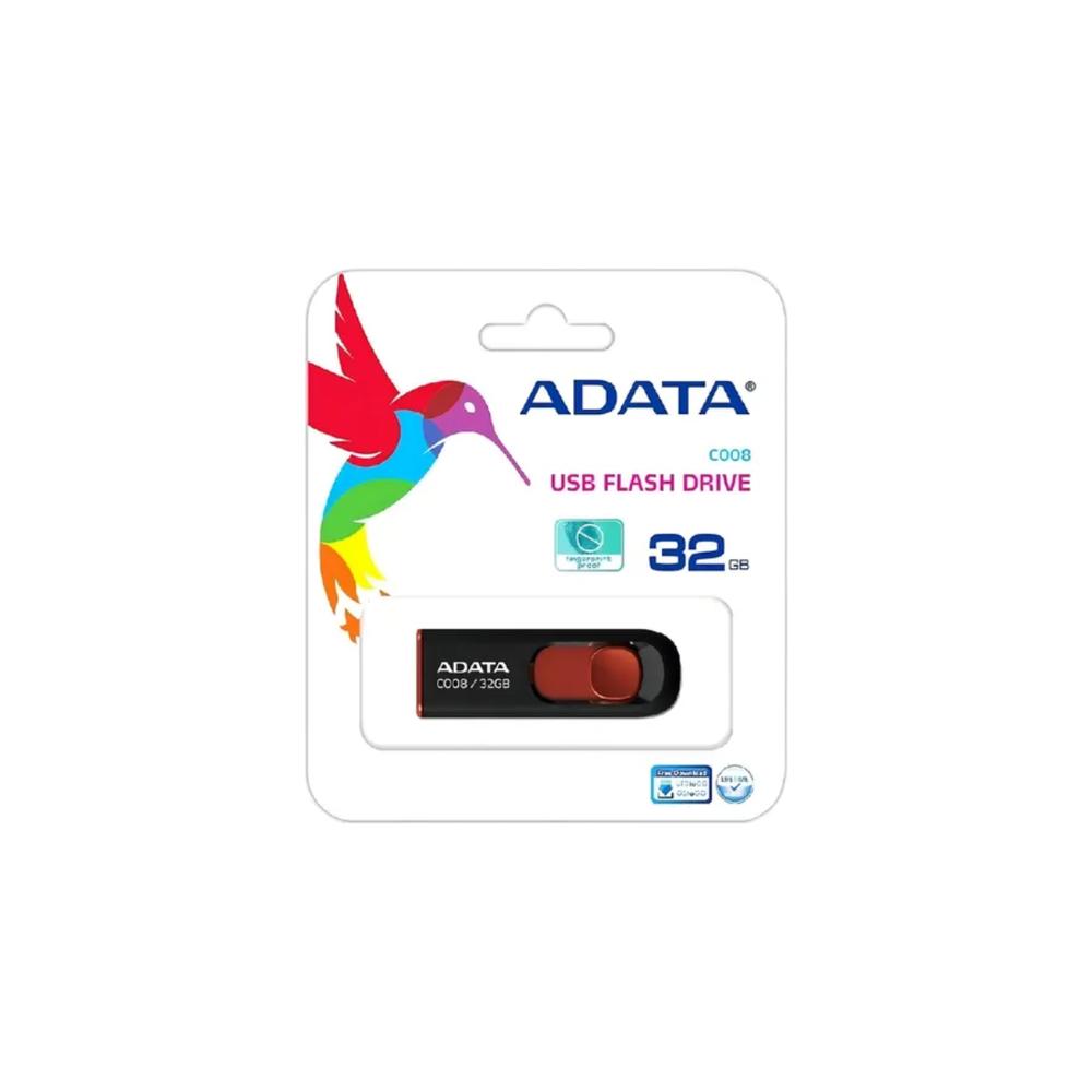 Memoria Usb Adata 2.0 C008 Retráctil 32Gb Negra img #1