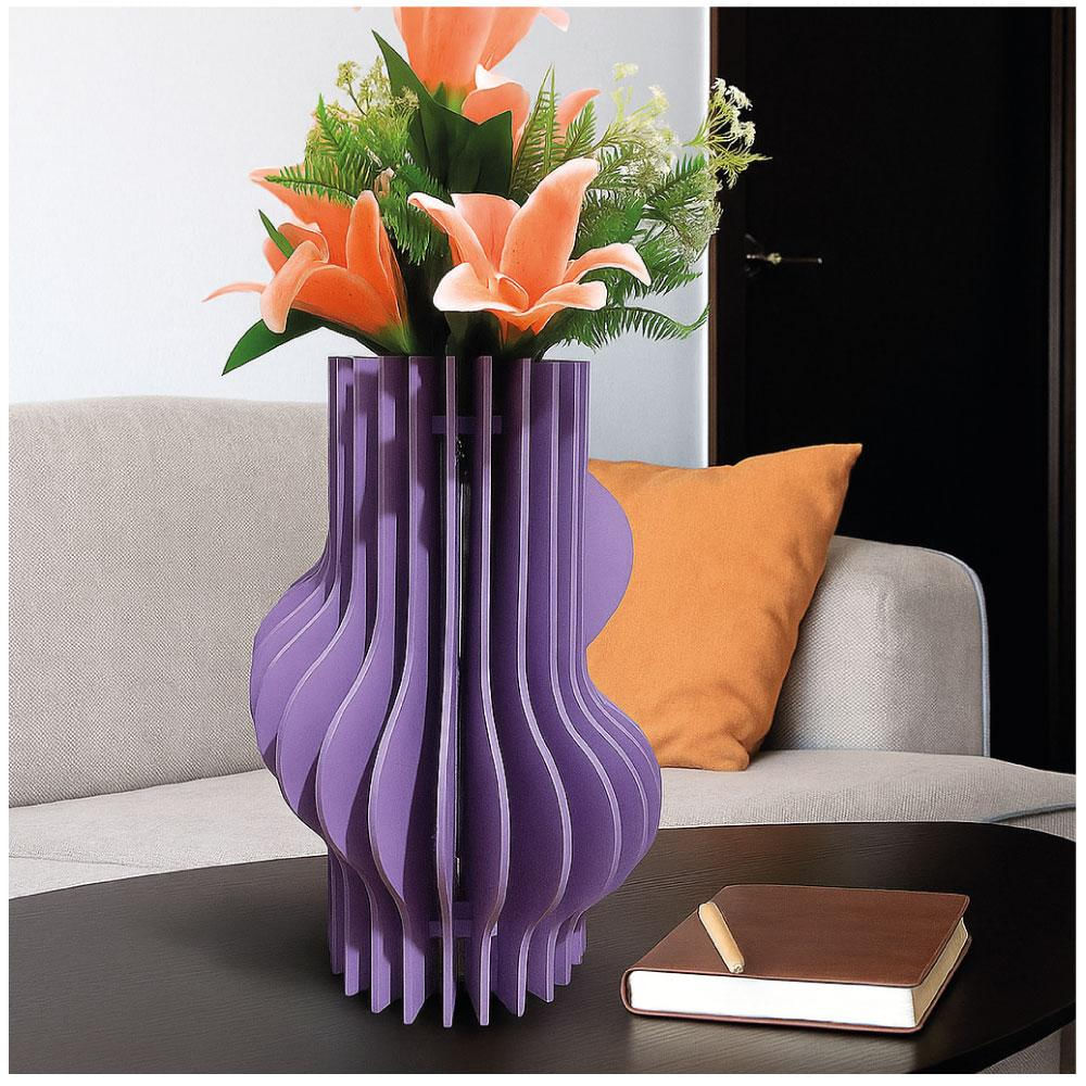 Florero Decorativo Color Lila Para Flores Secas img #1