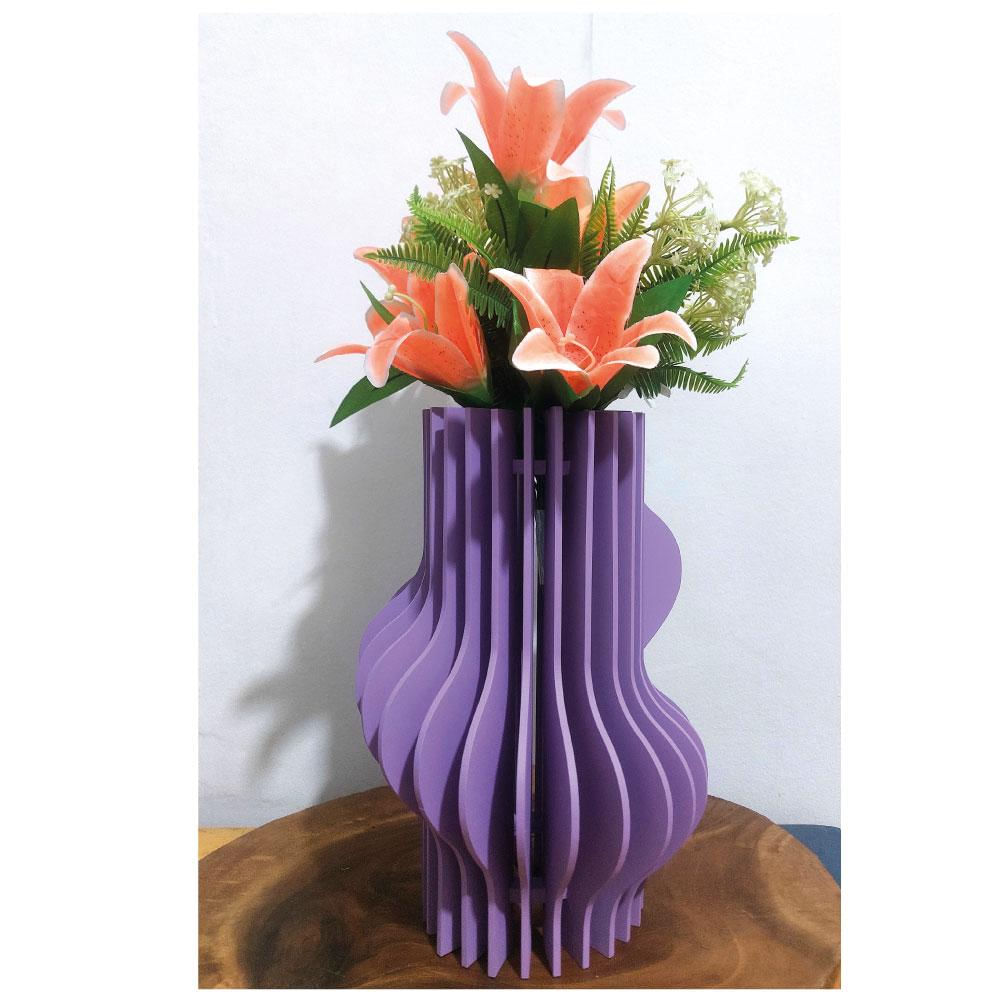 Florero Decorativo Color Lila Para Flores Secas img #2