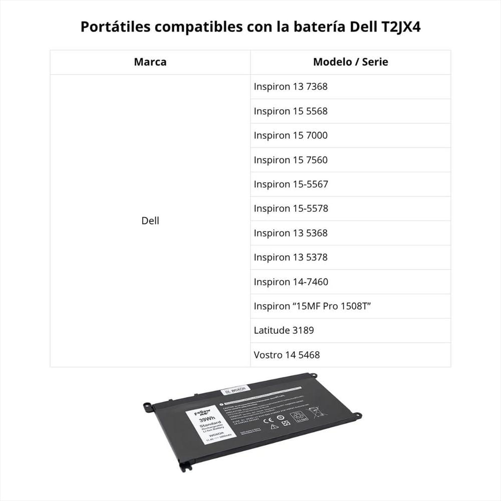 Bateria Para Dell 15 5568 T2jx4 img #3