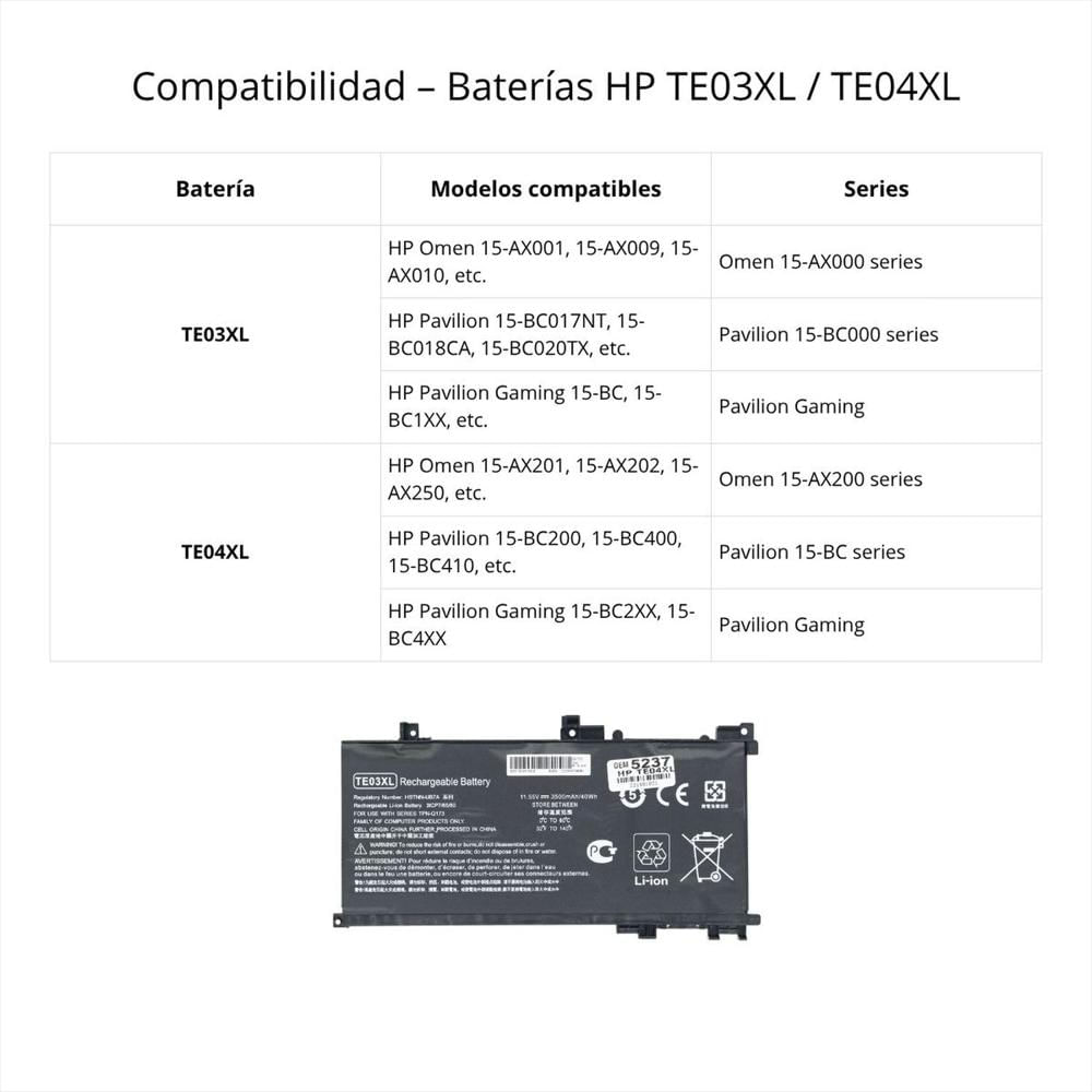 Bateria Oem Para Hp Te04xl Te03xl img #3