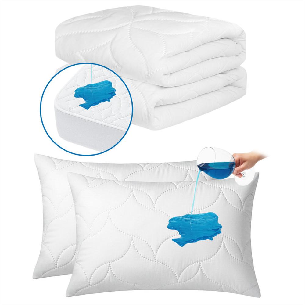 Combo Cama Doble: Cubrecolchón + 2 Protectores Almohada img #1