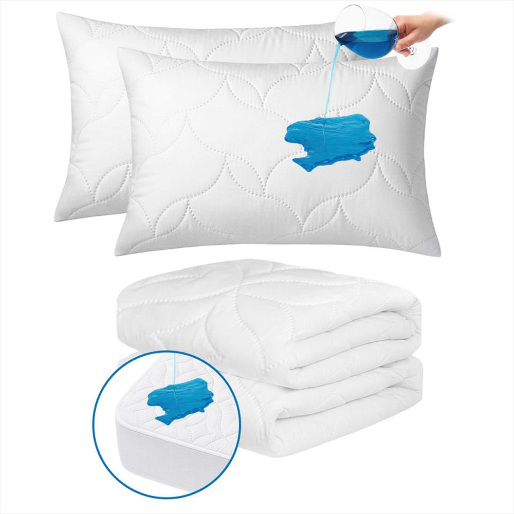 Combo Cama Semidoble: Cubrecolchón + 2 Protectores Almohada img #1