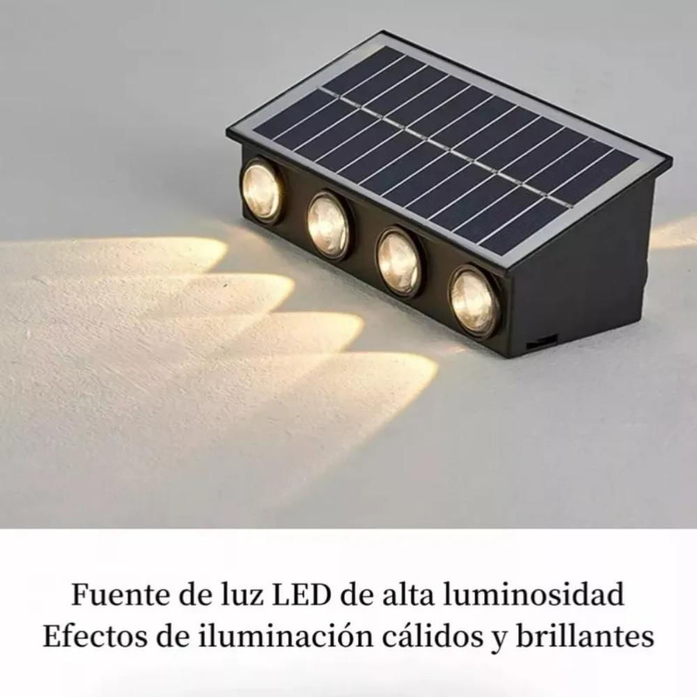Lámpara Panel Solar Pared Exterior Luz Cálida Decorativa img #3