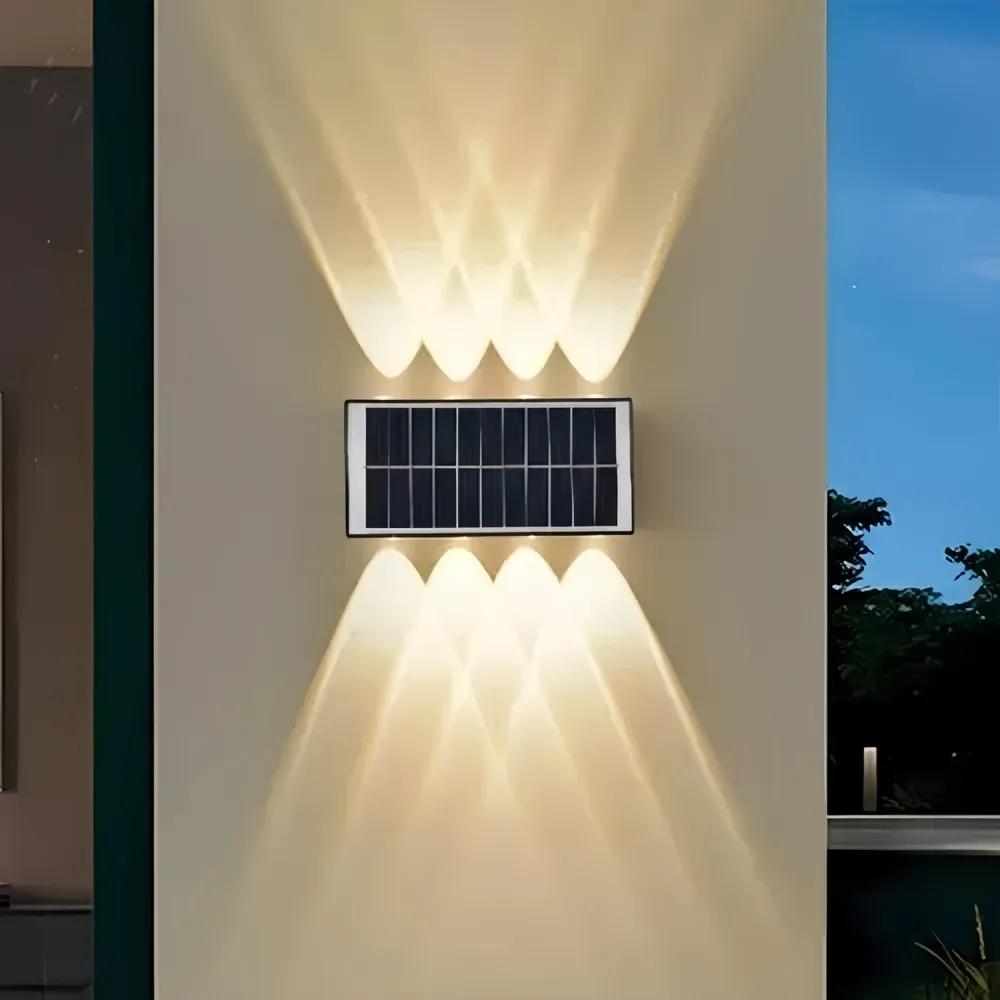 Lámpara Panel Solar Pared Exterior Luz Cálida Decorativa img #4