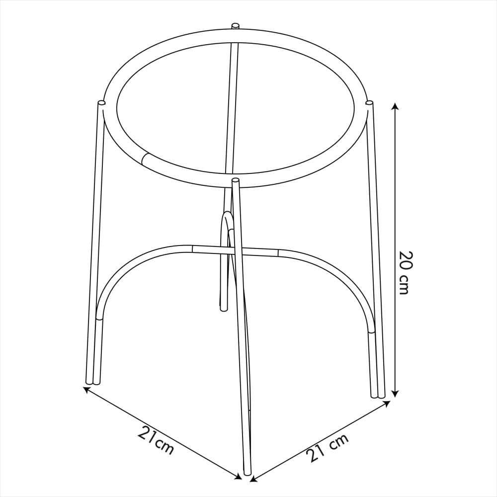 Soporte Piso Arco Con Maceta Plastificado Negro img #3
