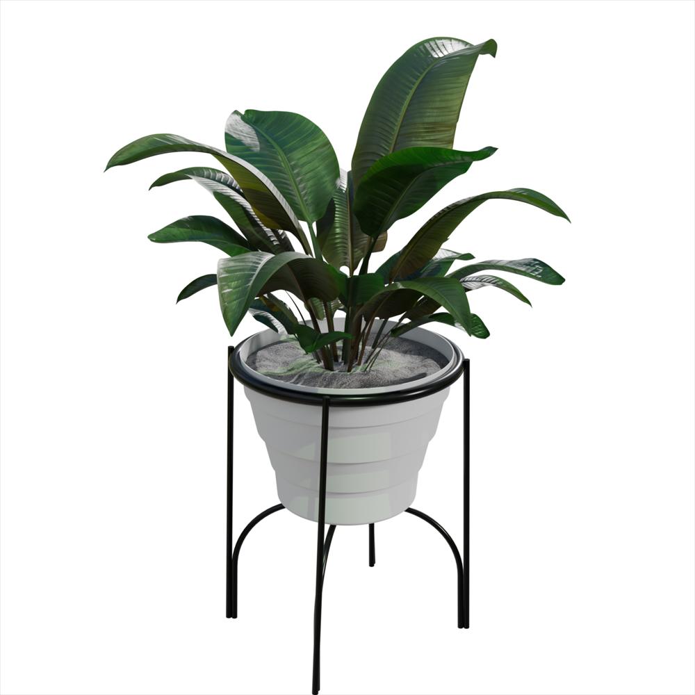 Soporte Piso Arco Con Maceta Plastificado Negro img #5