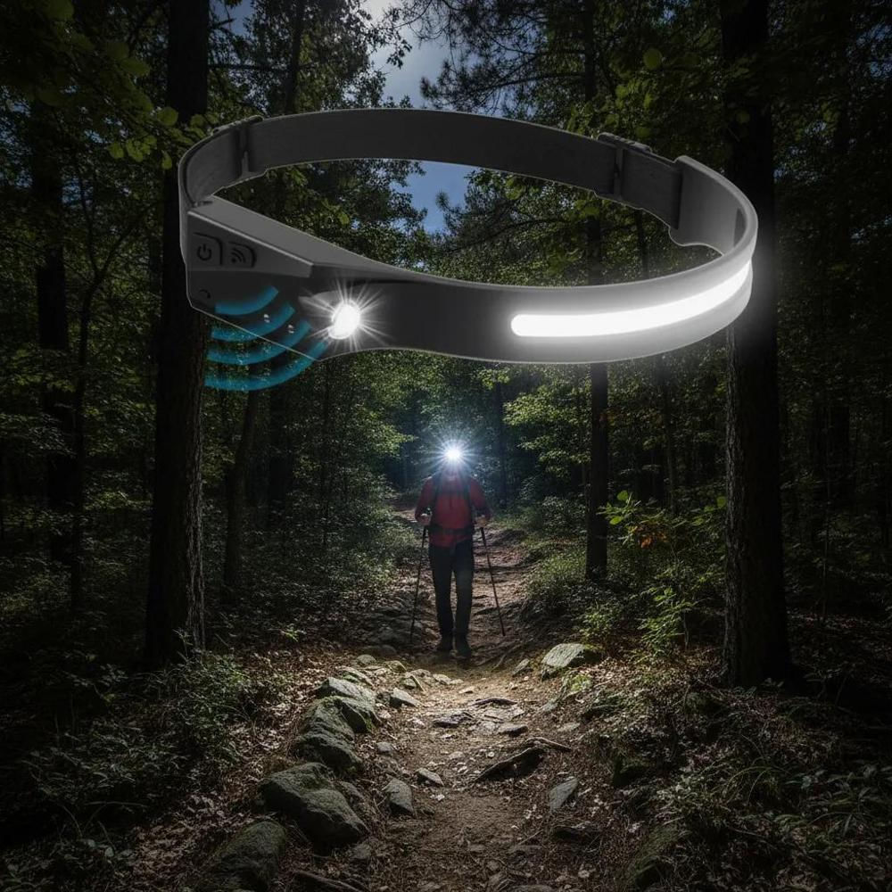 Linterna Frontal Led Recargable Con Sensor De Movimiento img #4