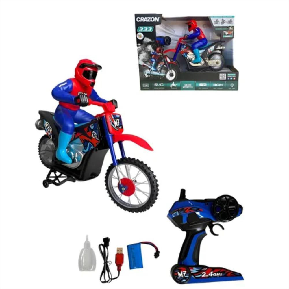 Moto A Control Remoto Con Humo Y Giros 360° Recargable. img #1