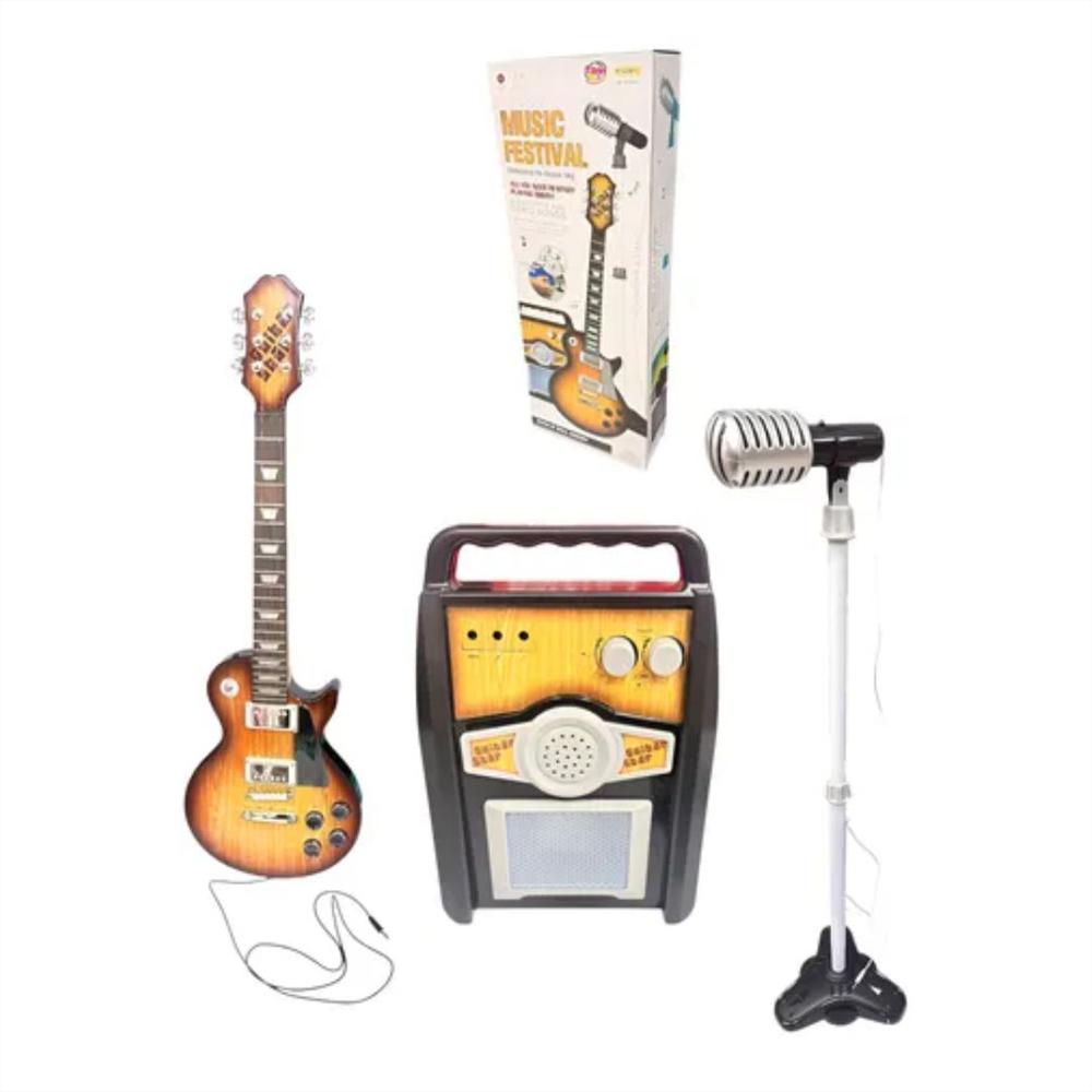 Guitarra Eléctrica Infantil Con Parlante Y Micrófono img #1