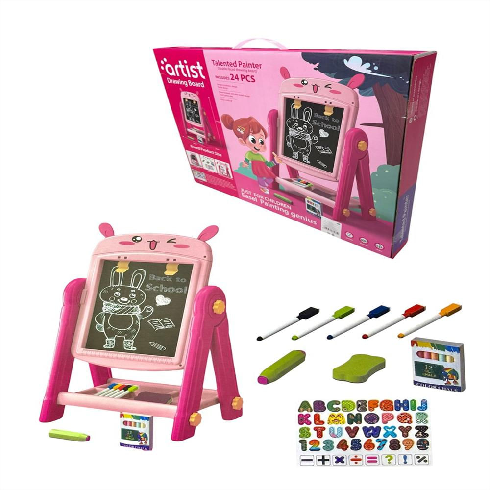 Tablero 2 En 1 Color Didáctico Magnético Para Niñas Rosa img #2