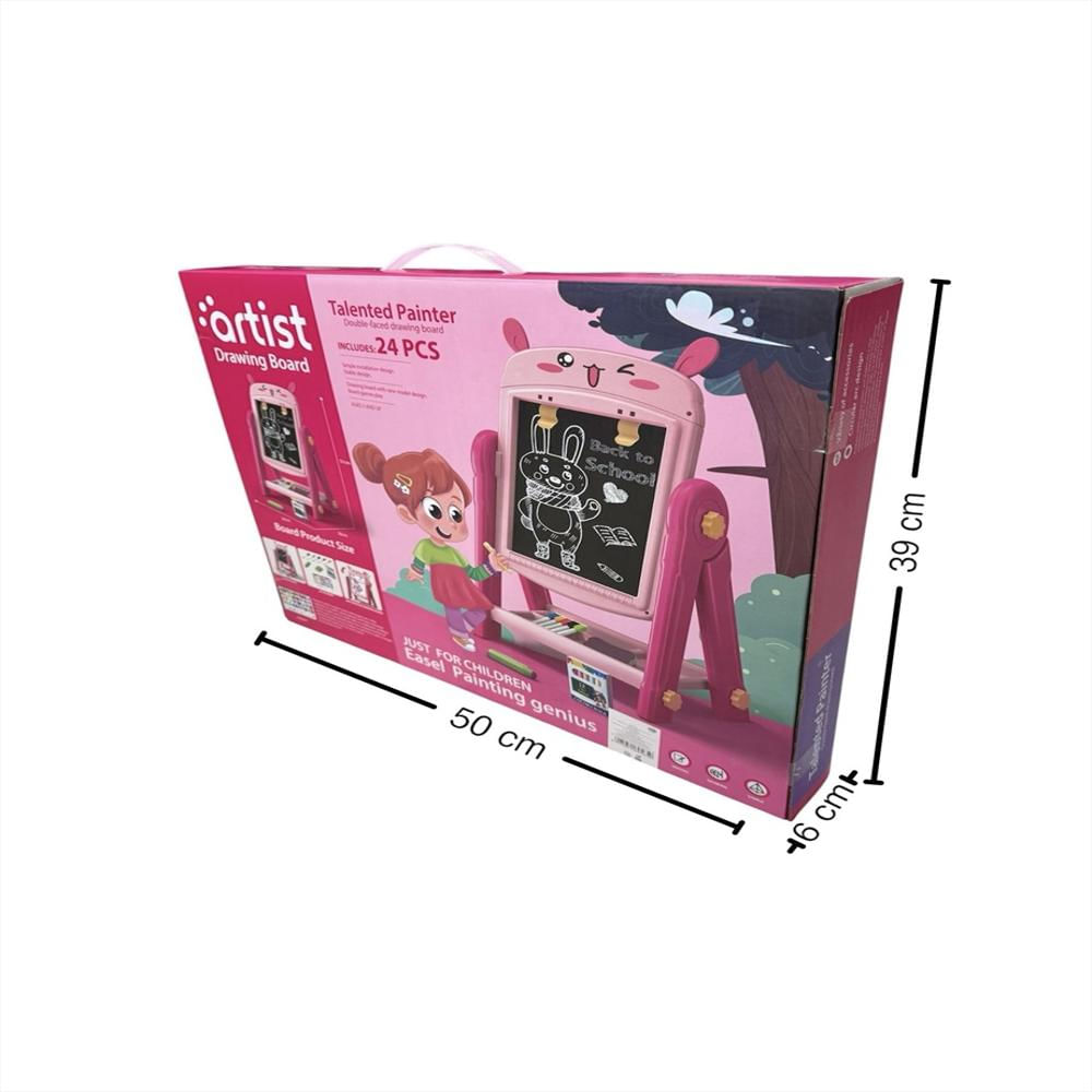 Tablero 2 En 1 Color Didáctico Magnético Para Niñas Rosa img #3
