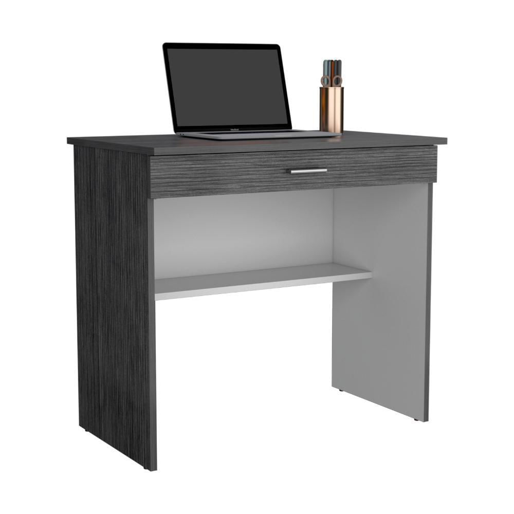 Escritorio 80 Cajon, Roble Gris Y Blanco img #1