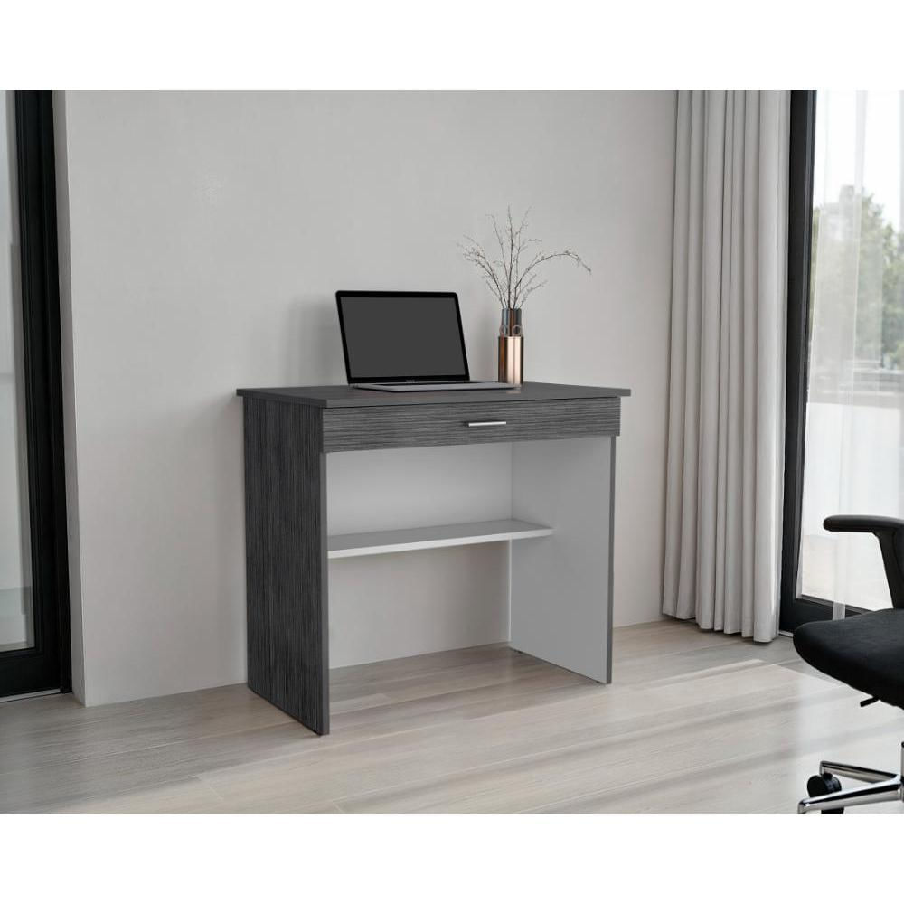 Escritorio 80 Cajon, Roble Gris Y Blanco img #2