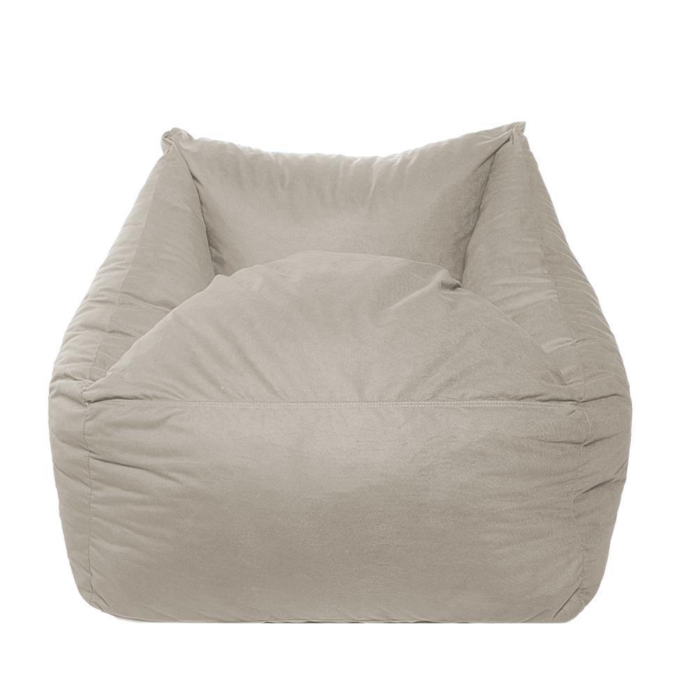 Sillón Puff Kubox En Microfibra Beige img #1