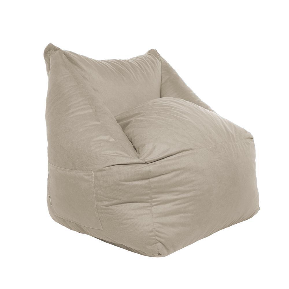 Sillón Puff Kubox En Microfibra Beige img #4
