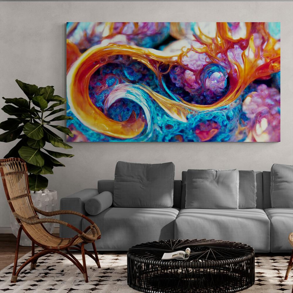 Cuadro Lizo Moderno Salas Abstracto Colores 249 100X55cm img #1