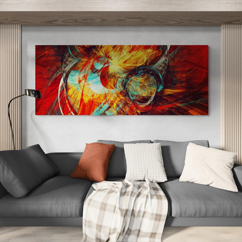 Cuadro En Lienzo Moderno Salas Abstracto 405 125X50cm img #1