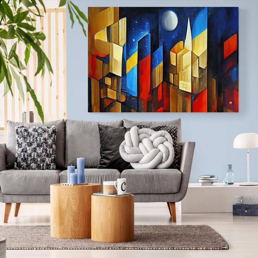 Cuadro Lizo Moderno Salas Abstracto Colores 231 125X70cm img #1