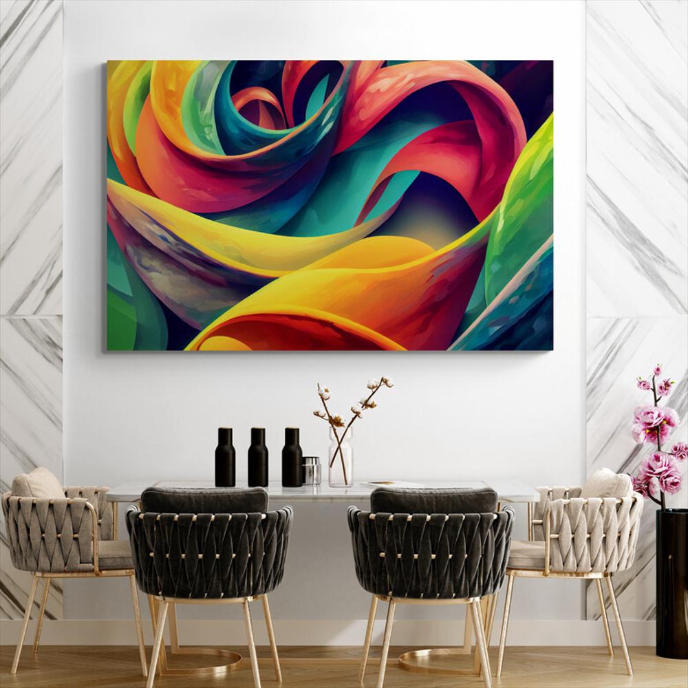 Cuadro En Lienzo Para Comedor Abstracto Colores 241 100X70cm img #1