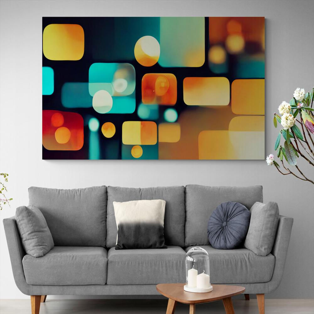 Cuadro En Lienzo Moderno Salas Abstracto Colores 247 80X45cm img #1
