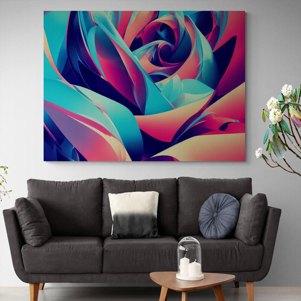 Cuadro Lienzo Moderno Sala Abstracto Colores 242 150X100cm img #1