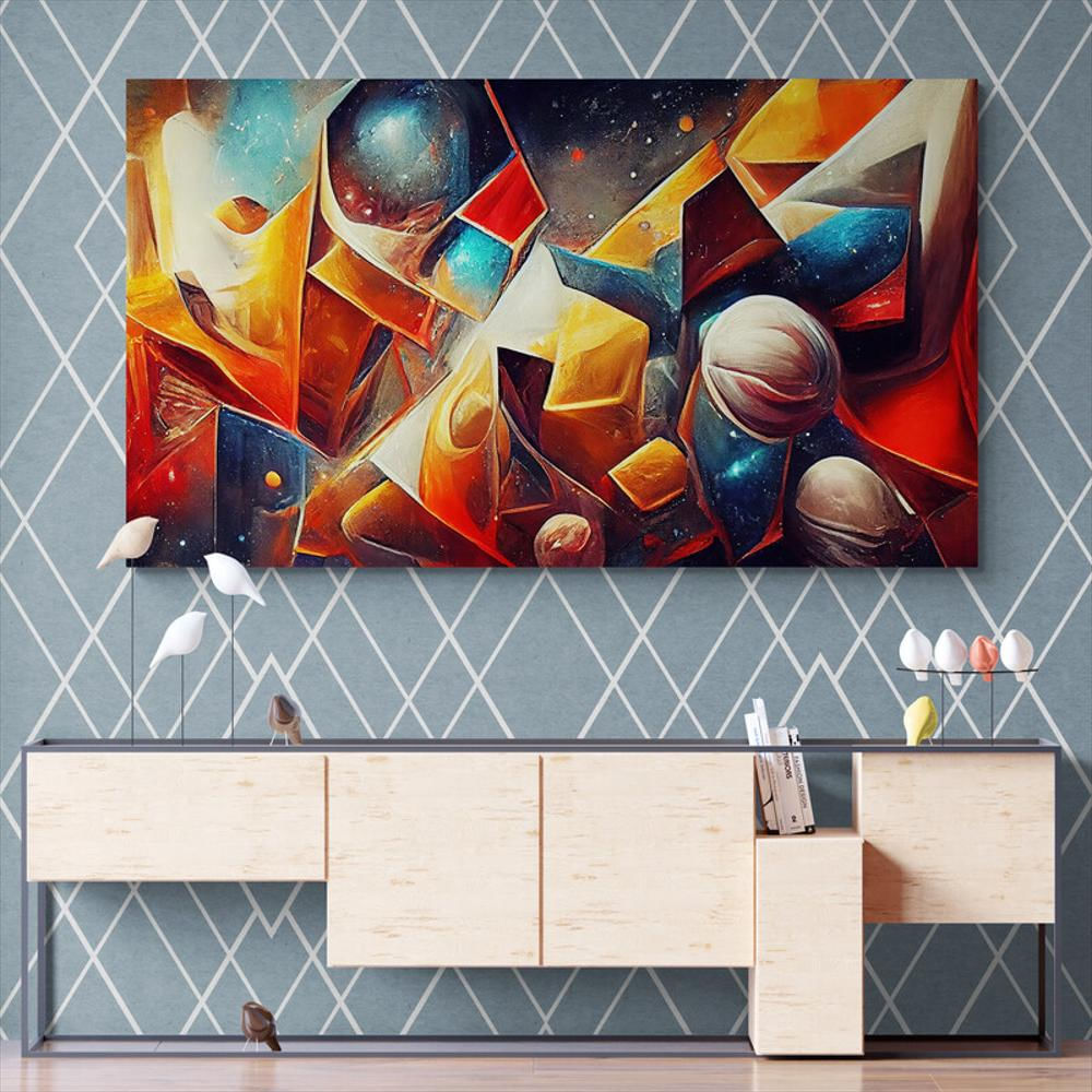 Cuadro En Lienzo Habitaciones Abstracto Colores 232 100X55cm img #1