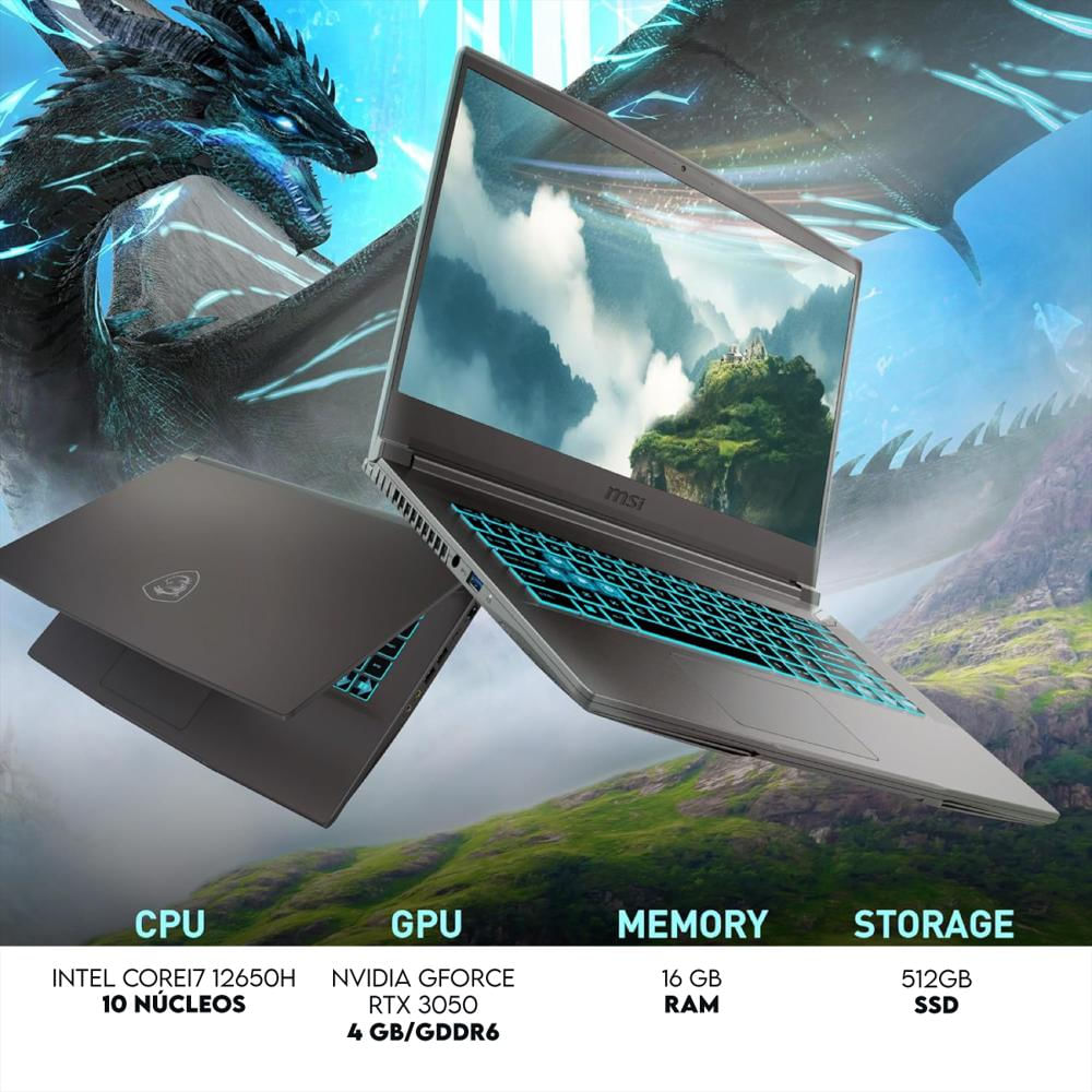 Portatil Gamer Msi Intel Core I7 12650H Ram 16Gb Ssd 512Gb Rtx 3050 img #4