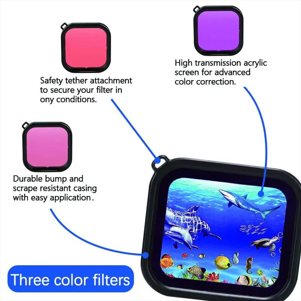 Kit Carcasas Vidrio Gopro8 3 Filtros Vidrio #466 img #2