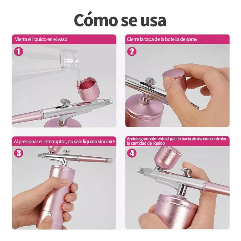 Kit Aerógrafo Mini Compresor Belleza Portátil Eléctrico img #3