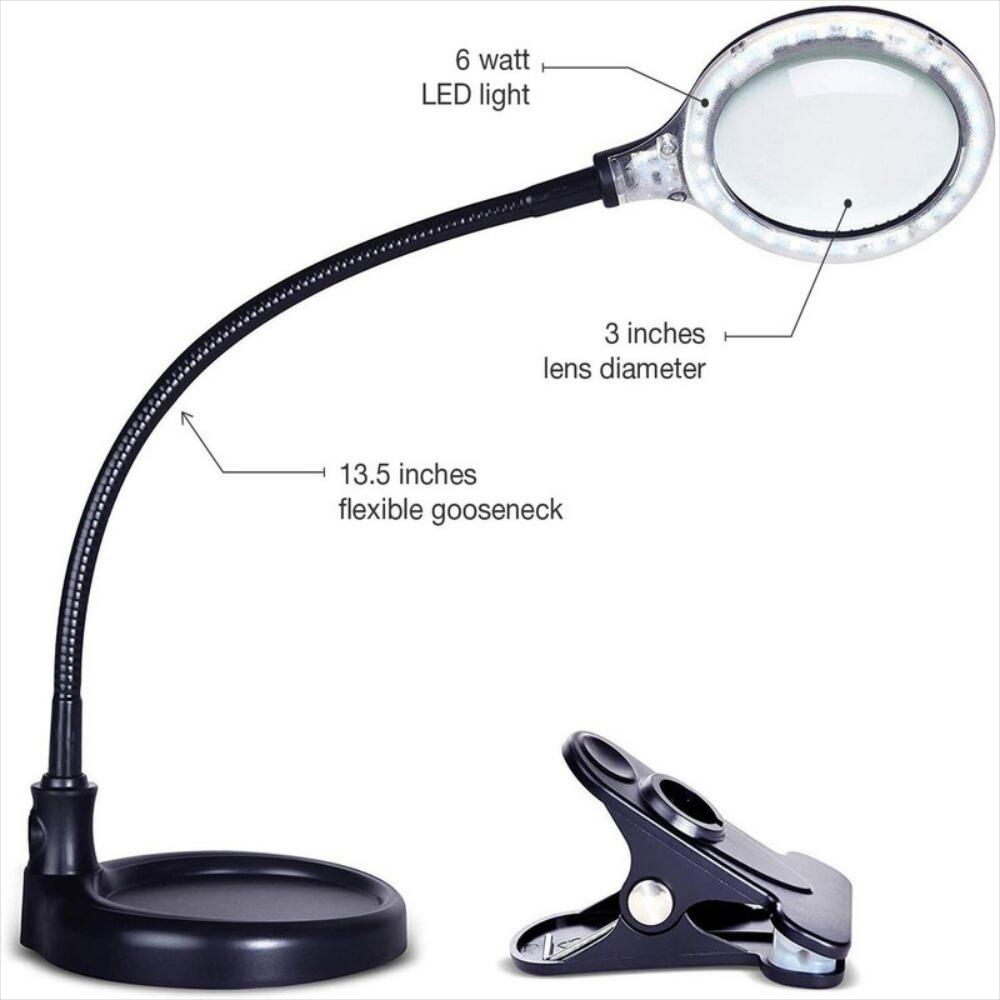 Lupa Iluminada Led Con Soporte Y Abrazadera img #2