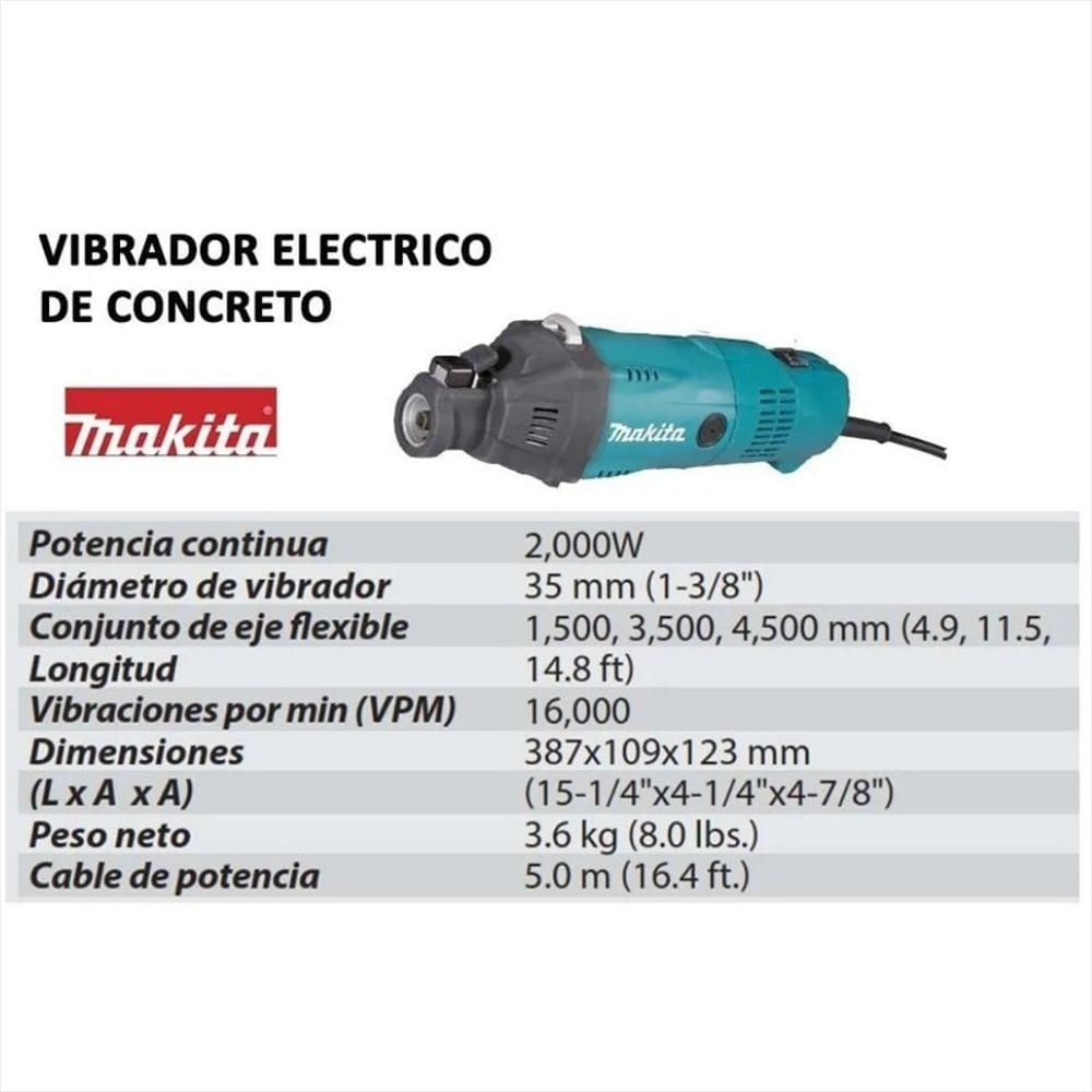 Vibrador Concreto Makita Vr1000 2.5Hp 2000W Guaya 4.5Mts img #4
