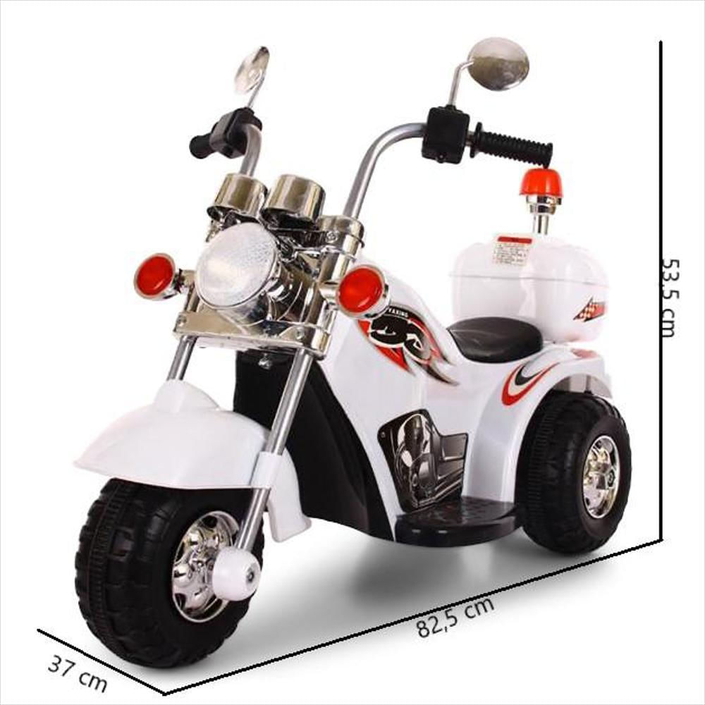 Moto Eléctrica Para Niños Triciclo Trimoto Tipo Harley Chopper Luces Blanco img #2