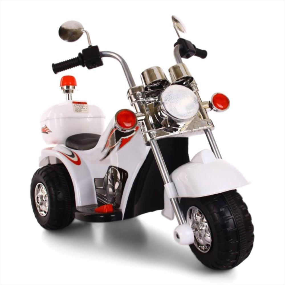 Moto Eléctrica Para Niños Triciclo Trimoto Tipo Harley Chopper Luces Blanco img #3