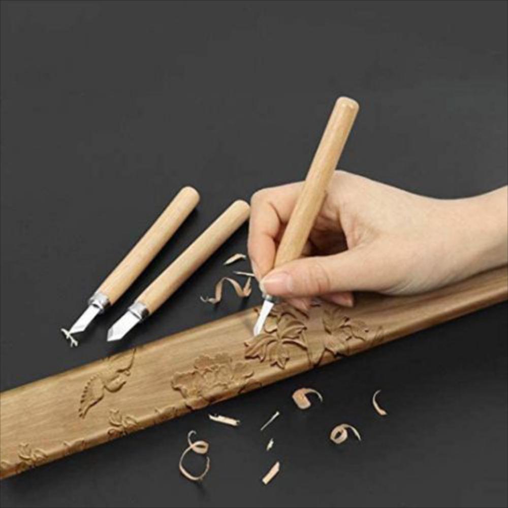 Kit De 12 Para Tallado De Madera Con Piedra De Cuchillo Y Bolsa img #3