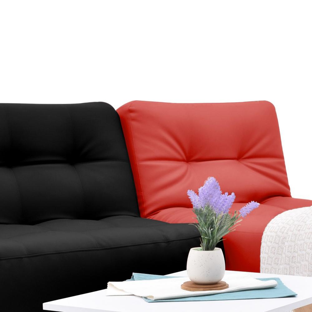 Sala Navara Cuero Sintético Negro Rojo img #5