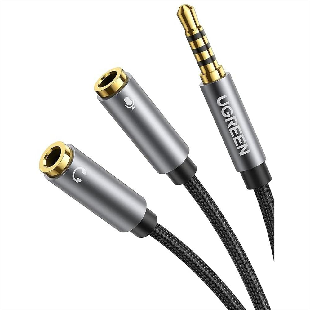 Ugreen Splitter Audio Y Micrófono 3.5Mm 2 Hembra 1 Macho Compatible Universal img #1