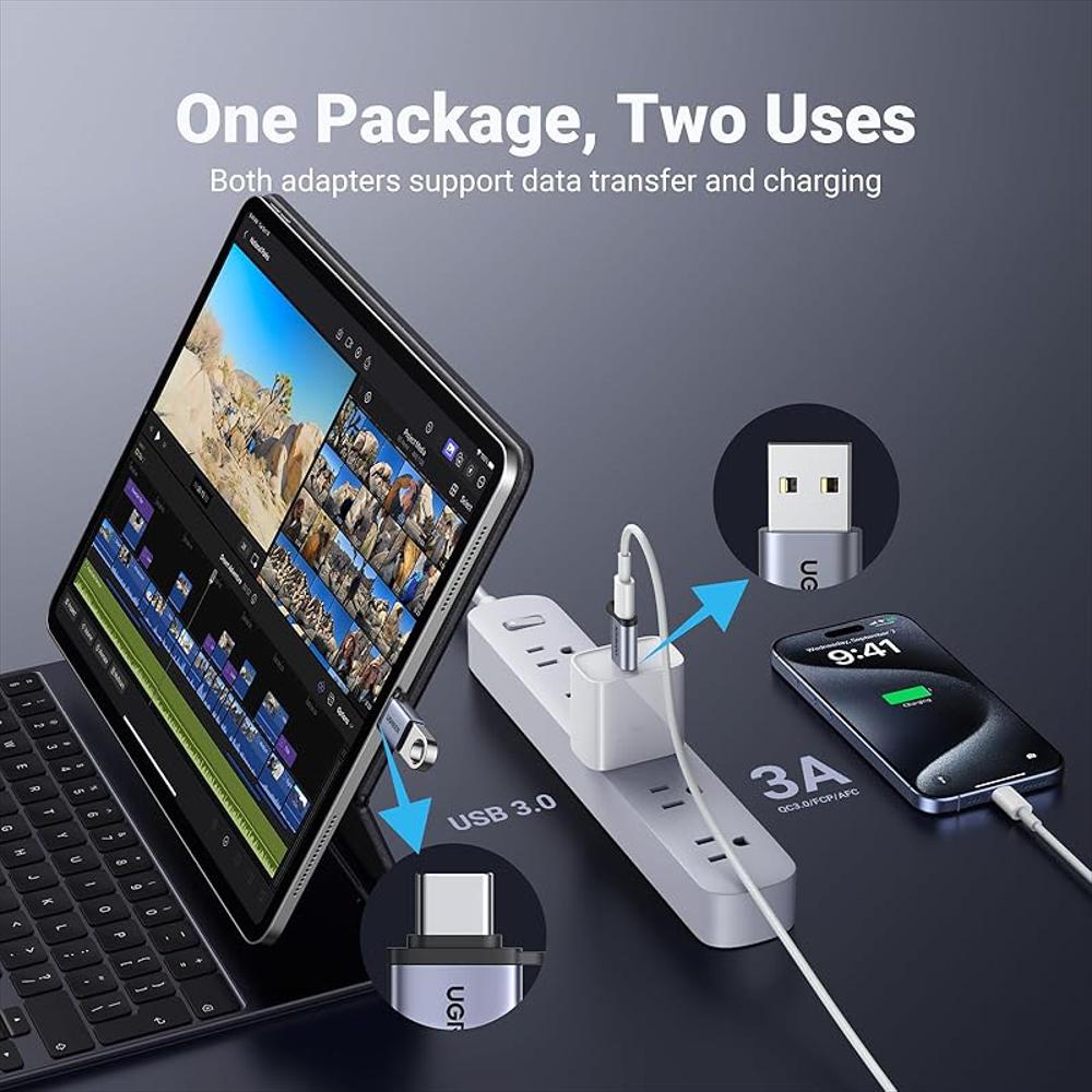 Adaptador Ugreen Usb A Usb C 10Gbps 2 Pack Compatible Thunderbolt 4 Iphone Macbook img #2